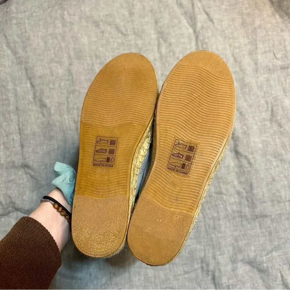 Soludos The Smoking Mule Espadrille Oranges Fruit Dolphin Blue Size 7